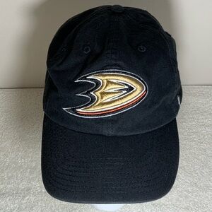 Anaheim Ducks ’47 Brand Clean Up Dad Hat Black Strapback NHL OHT